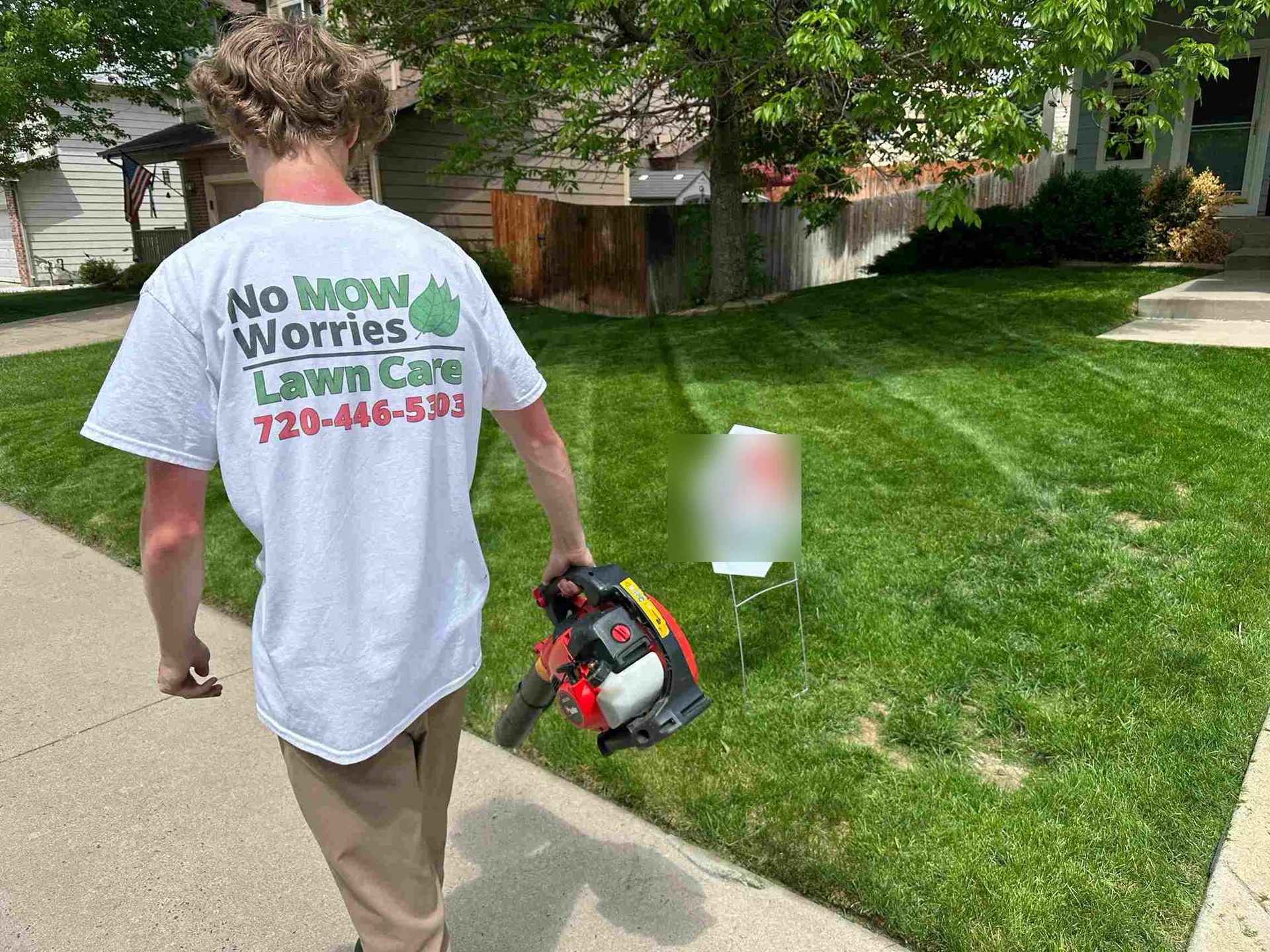 Crew member with blower