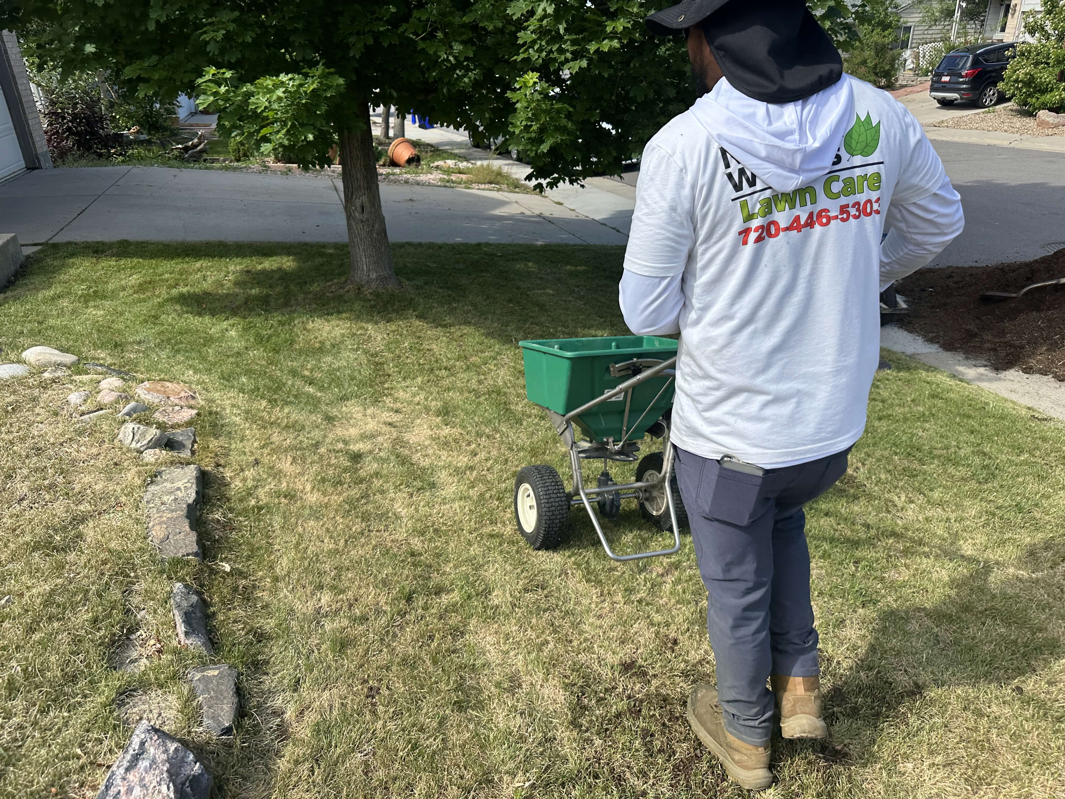 Spreading fertilizer